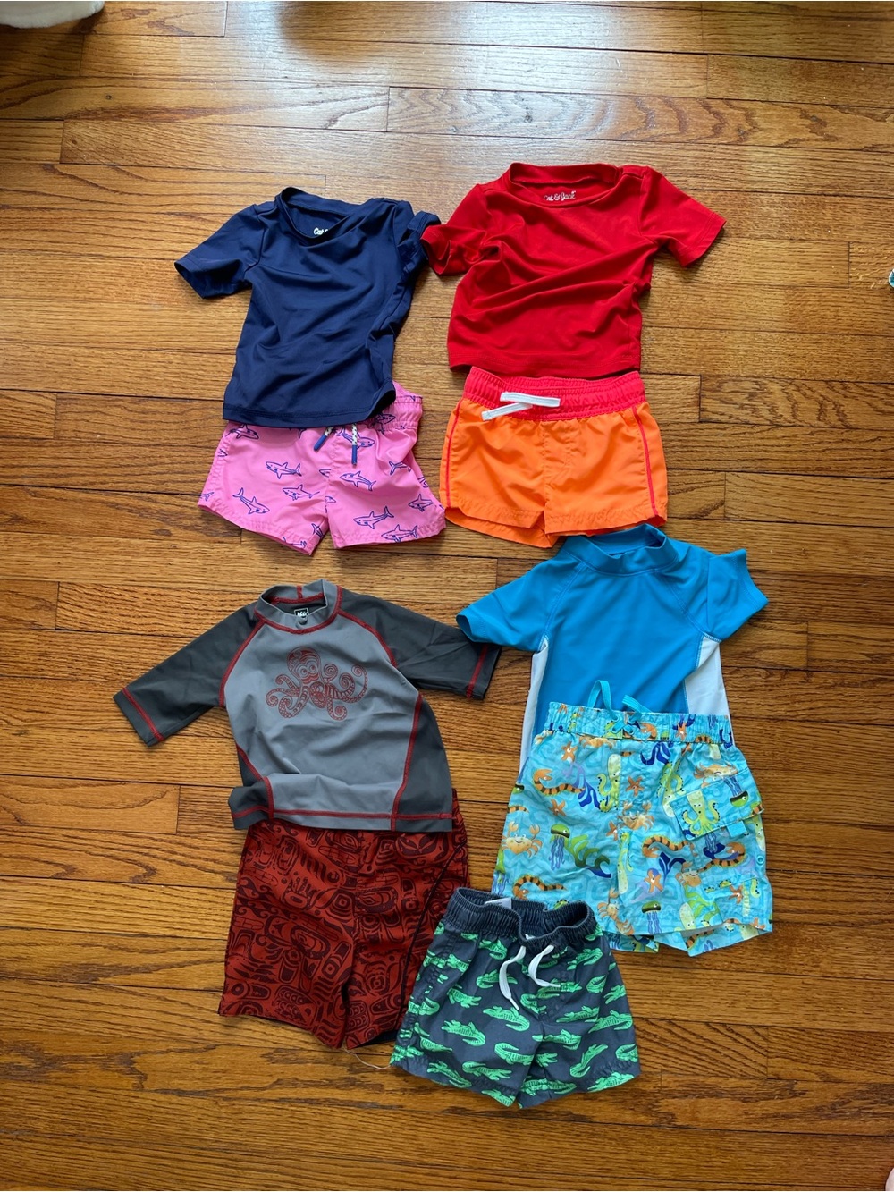 9 pieces of boy swimwear set- 12 months